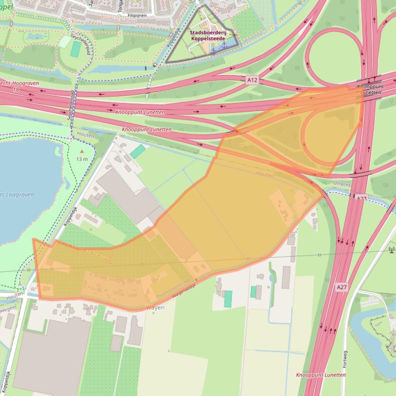 Kaart van postcodegebied 3992LP.