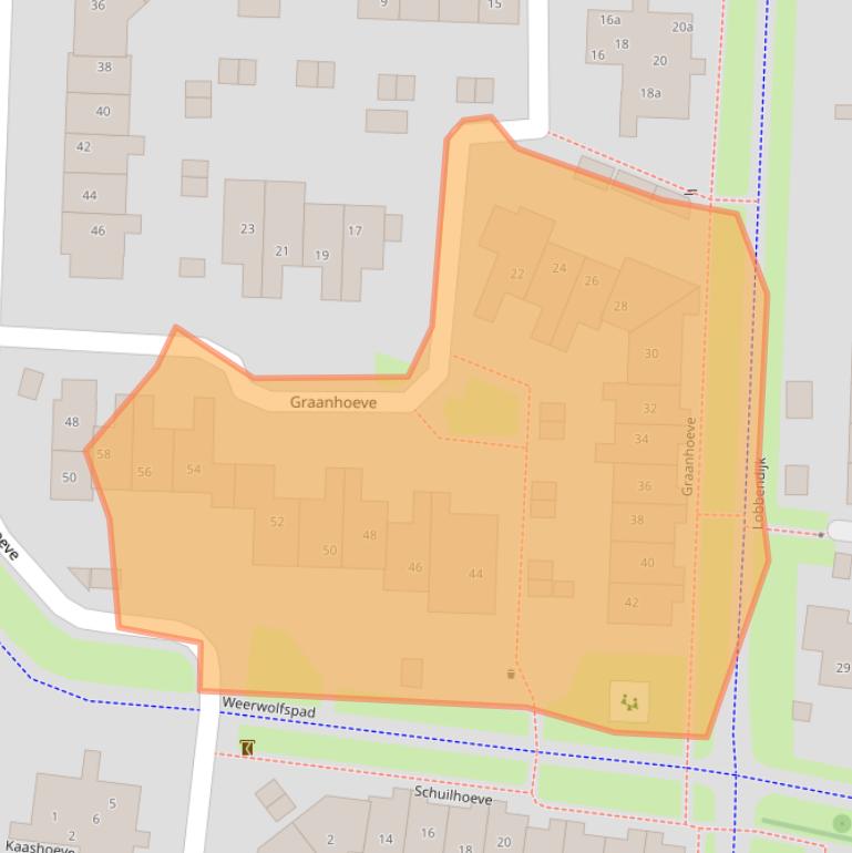 Kaart van postcodegebied 3992NK.