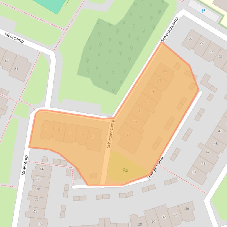 Kaart van postcodegebied 3992RB.