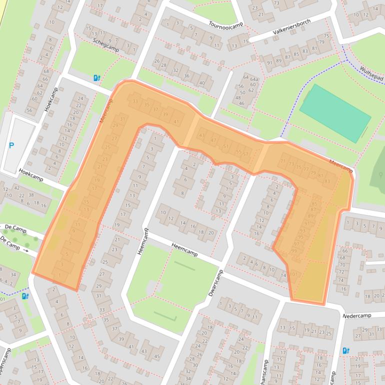 Kaart van postcodegebied 3992RH.