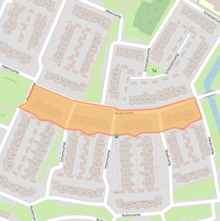 Kaart van postcodegebied 3992RN.
