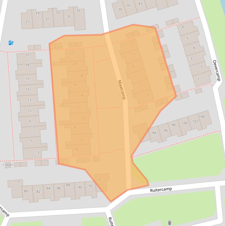 Kaart van postcodegebied 3992RT.