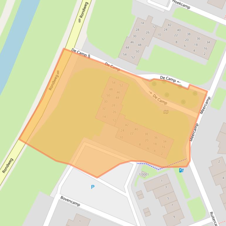 Kaart van postcodegebied 3992RZ.