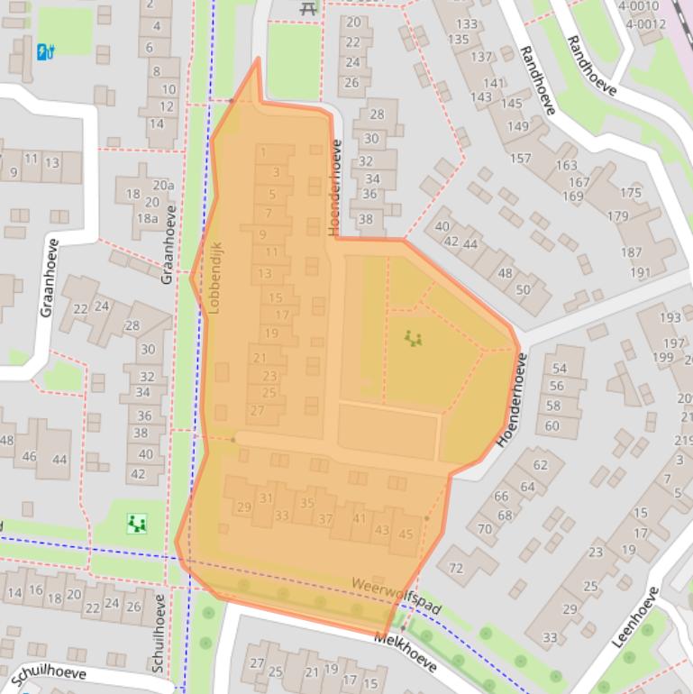 Kaart van postcodegebied 3992XK.
