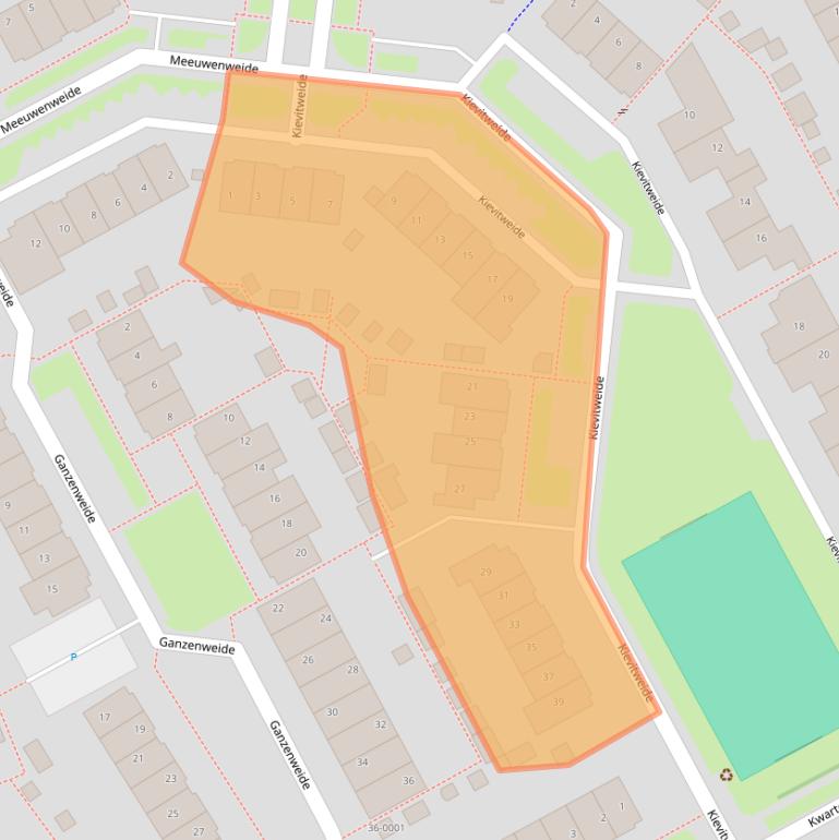Kaart van postcodegebied 3993DA.