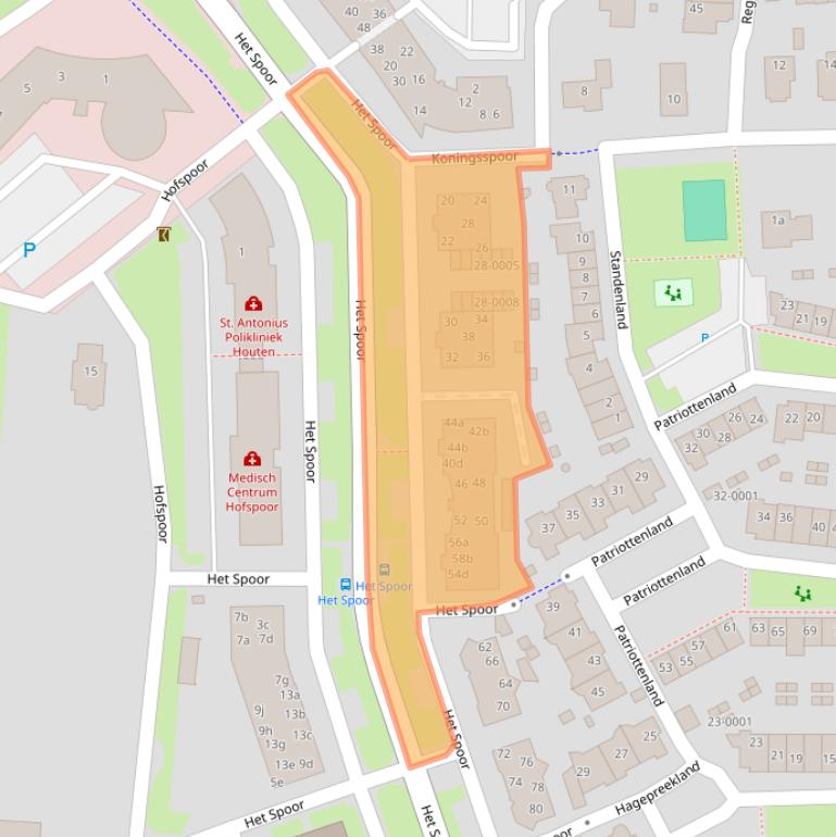 Kaart van postcodegebied 3994AK.