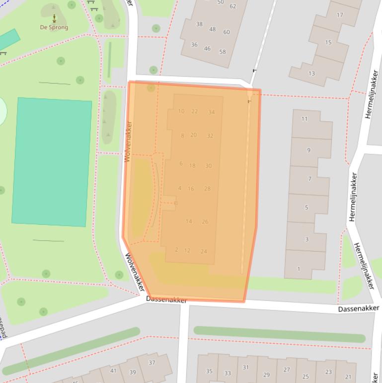 Kaart van postcodegebied 3994EB.