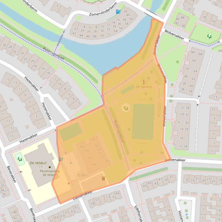 Kaart van postcodegebied 3994EH.