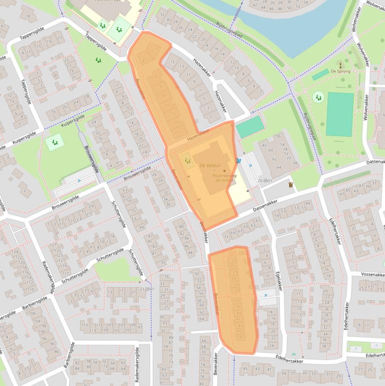 Kaart van postcodegebied 3994EK.