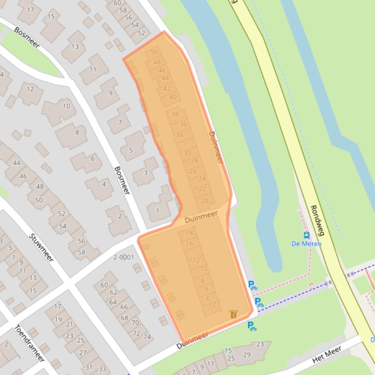 Kaart van postcodegebied 3994HA.