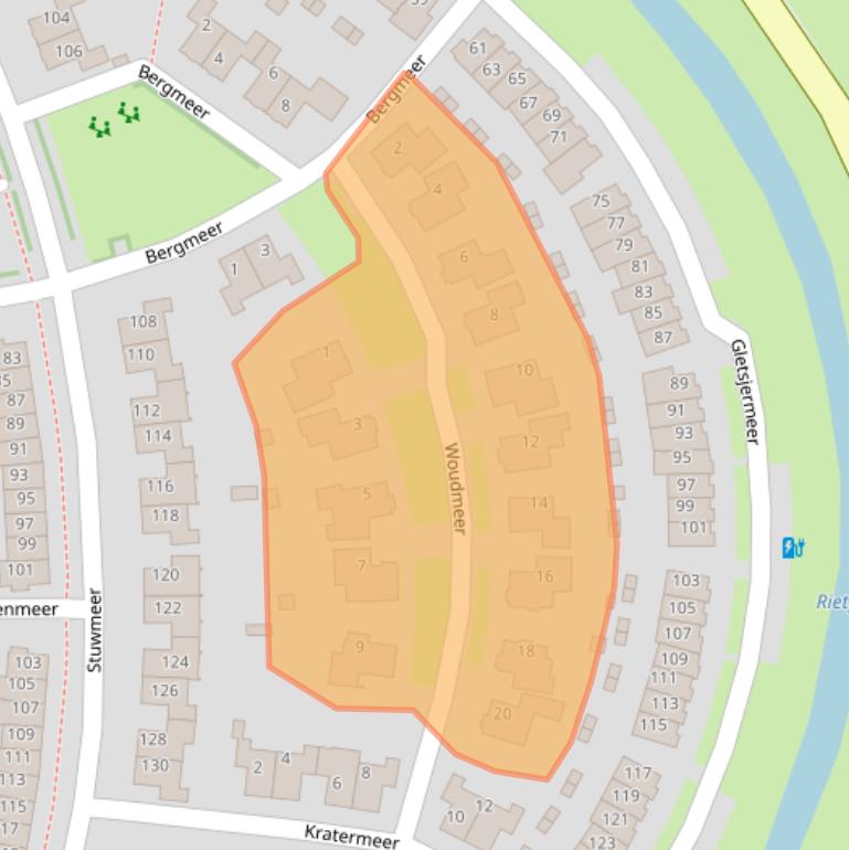 Kaart van postcodegebied 3994HT.