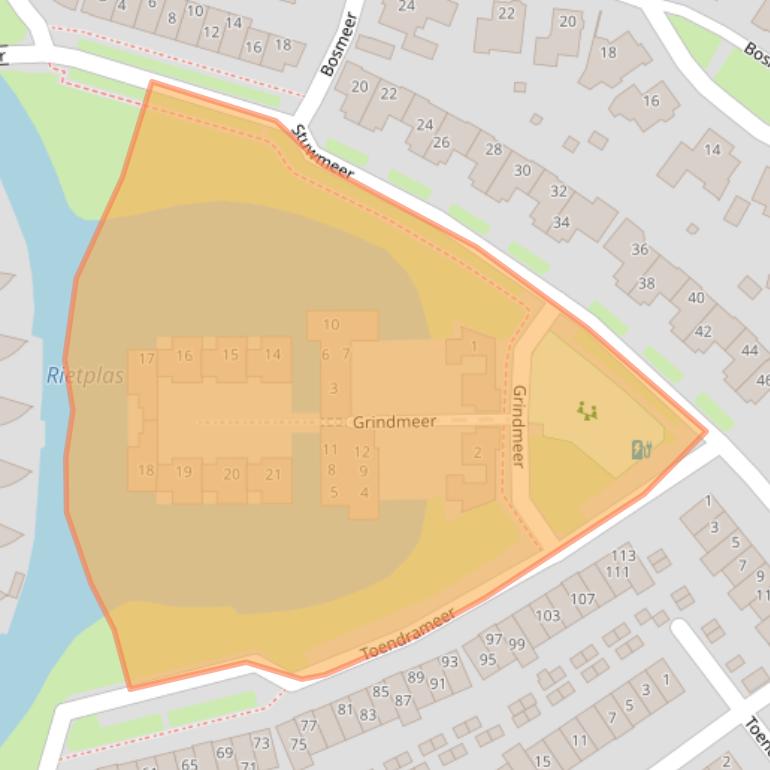 Kaart van postcodegebied 3994JA.