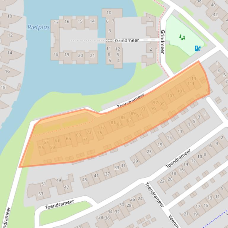 Kaart van postcodegebied 3994JC.