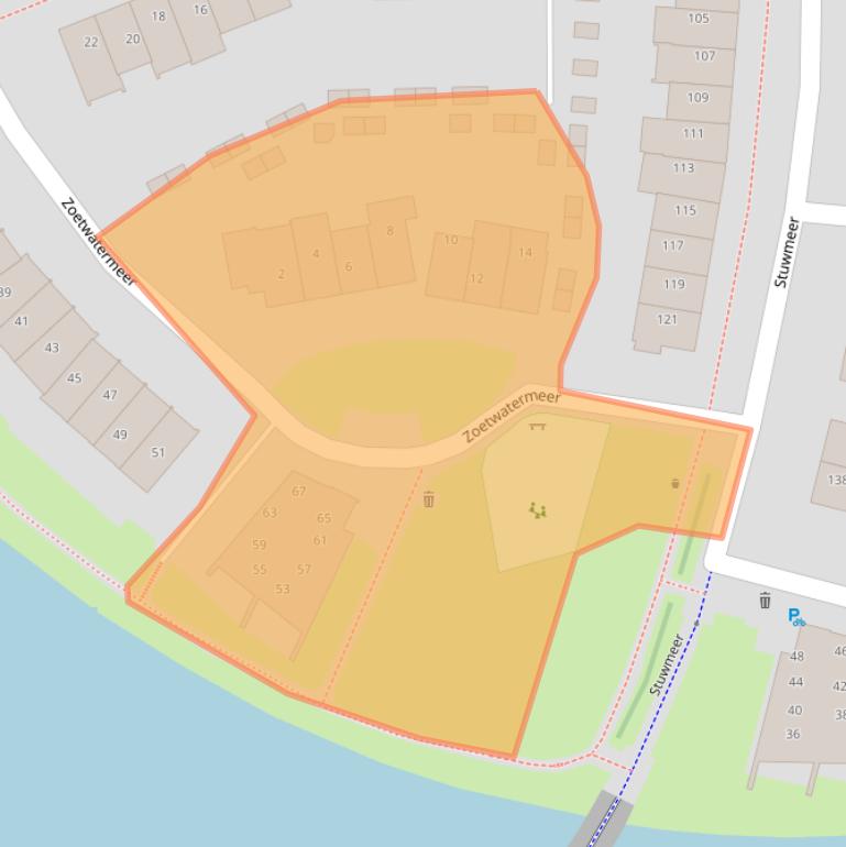 Kaart van postcodegebied 3994JS.