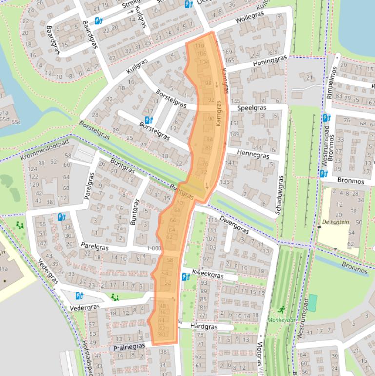 Kaart van postcodegebied 3994NH.