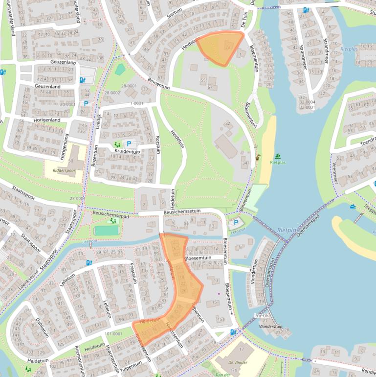 Kaart van postcodegebied 3994PG.