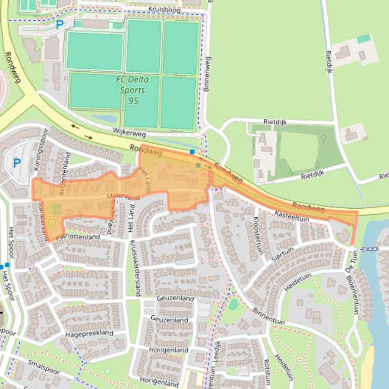 Kaart van postcodegebied 3994TA.