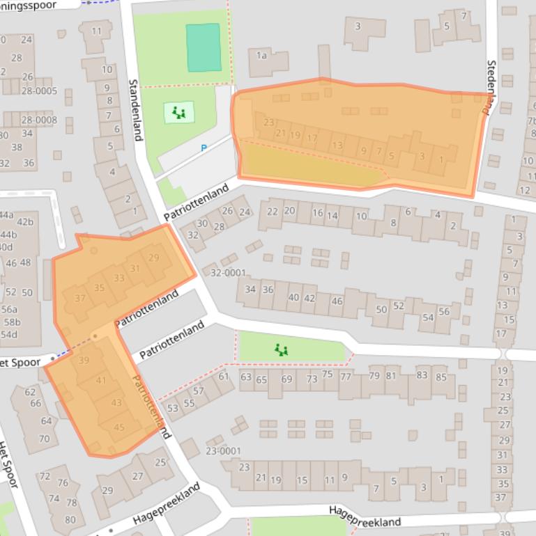 Kaart van postcodegebied 3994TR.