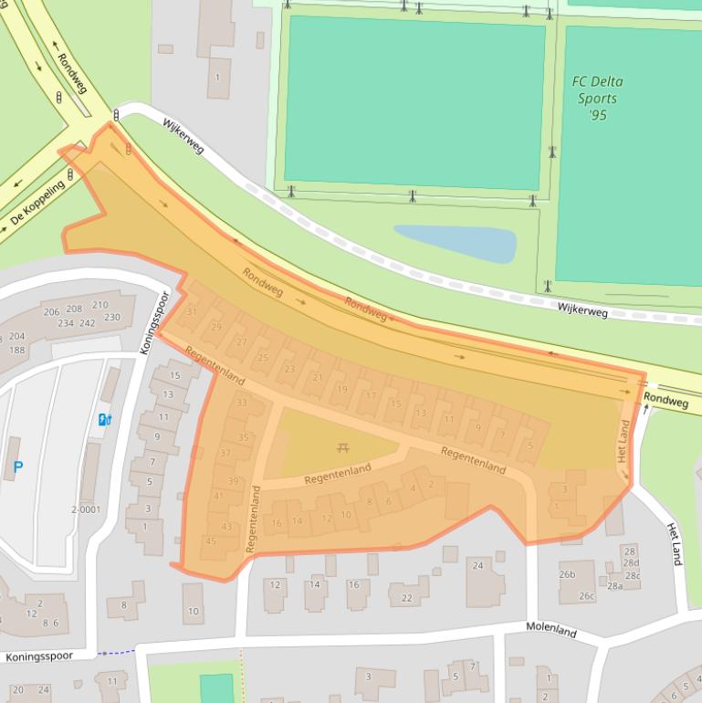 Kaart van postcodegebied 3994TZ.