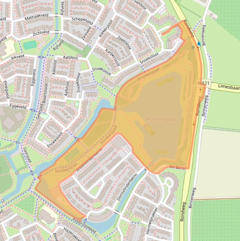 Kaart van postcodegebied 3994WR.