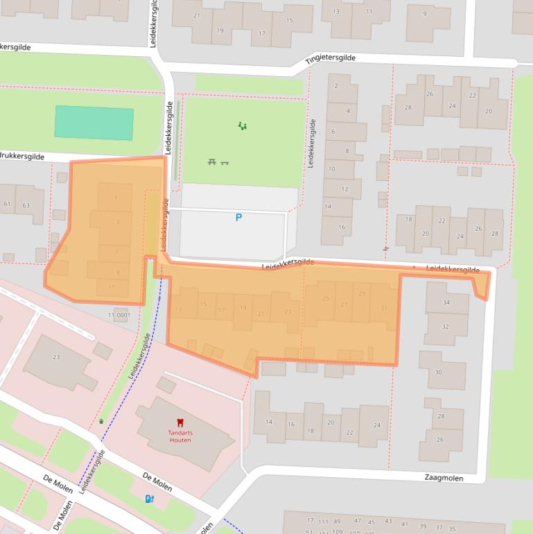 Kaart van postcodegebied 3994XR.