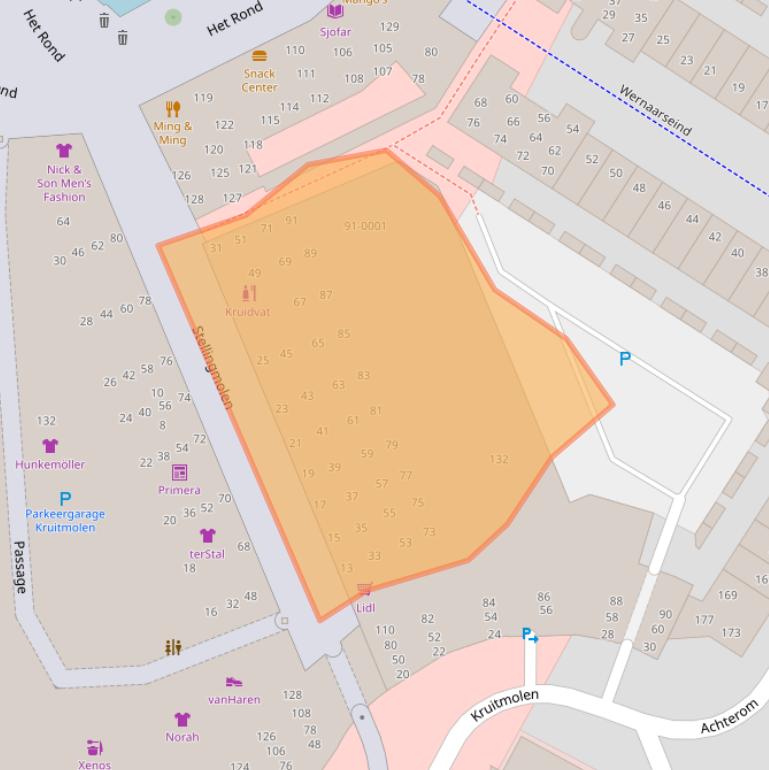 Kaart van postcodegebied 3995AT.