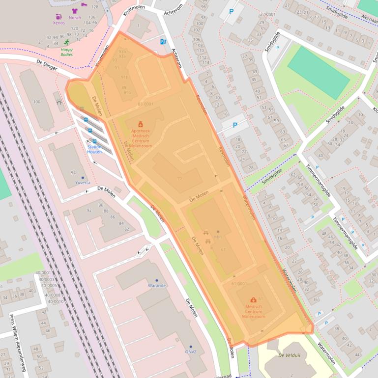 Kaart van postcodegebied 3995AW.
