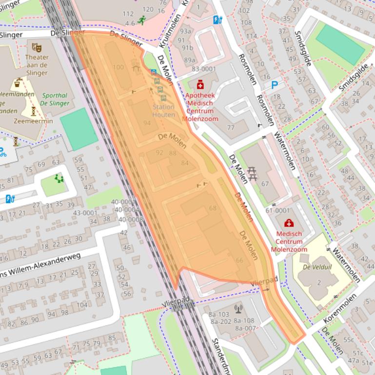 Kaart van postcodegebied 3995AX.