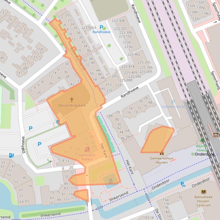 Kaart van postcodegebied 3995DZ.