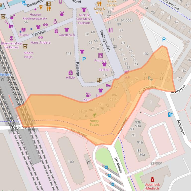 Kaart van postcodegebied 3995ER.