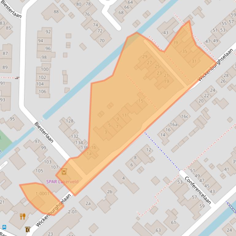 Kaart van postcodegebied 3998JT.