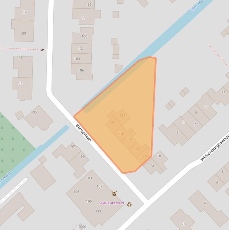 Kaart van postcodegebied 3998KM.