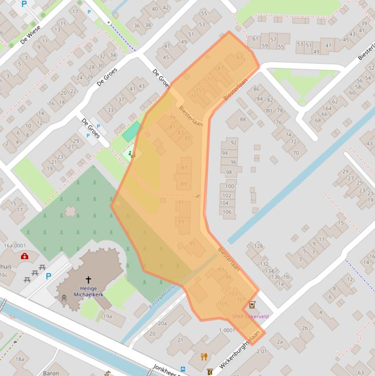 Kaart van postcodegebied 3998KR.