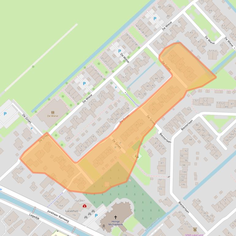 Kaart van postcodegebied 3998MB.