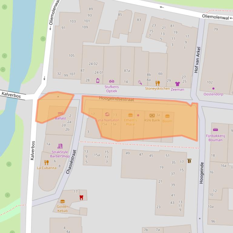 Kaart van postcodegebied 4001AA.