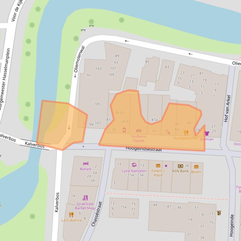 Kaart van postcodegebied 4001AB.