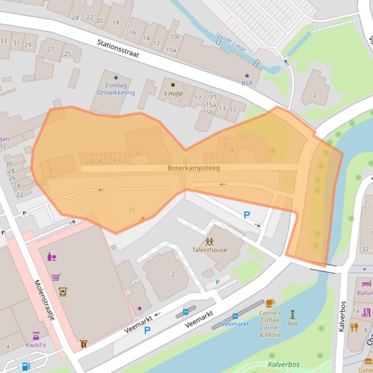 Kaart van postcodegebied 4001AD.