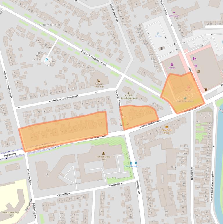 Kaart van postcodegebied 4001AH.