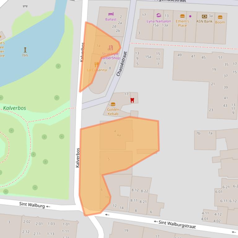 Kaart van postcodegebied 4001AJ.