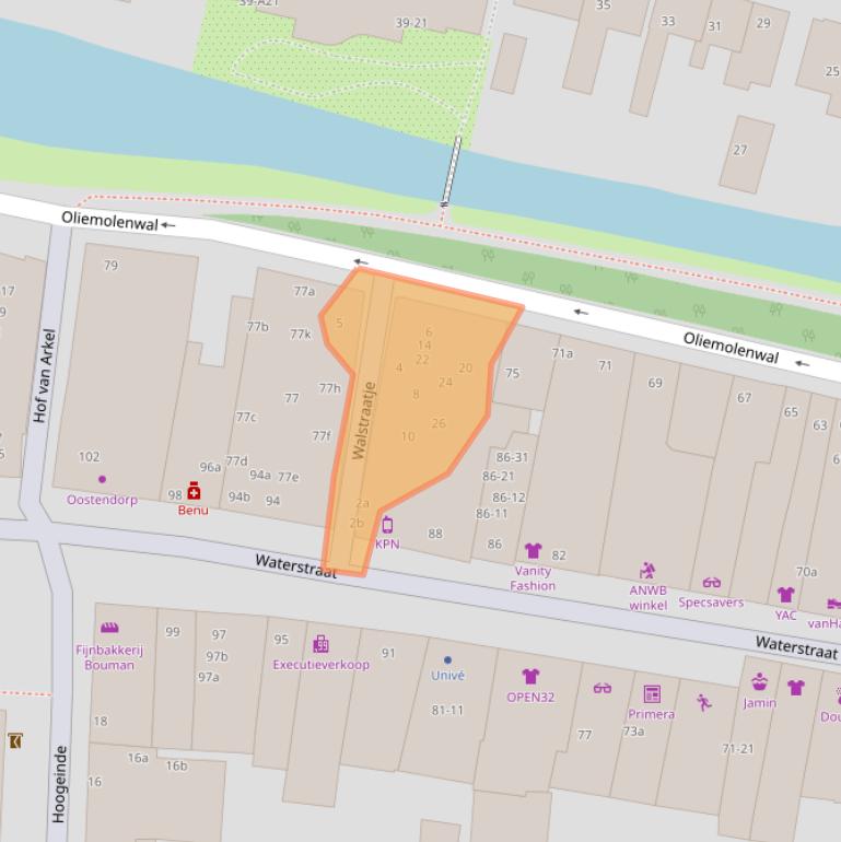 Kaart van postcodegebied 4001AZ.