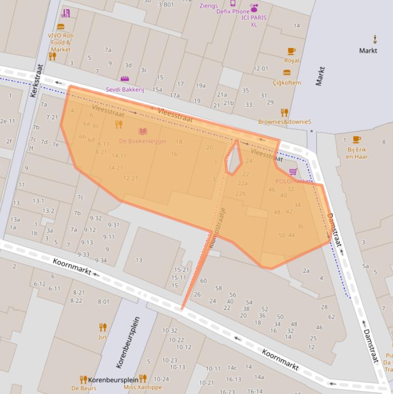 Kaart van postcodegebied 4001BC.