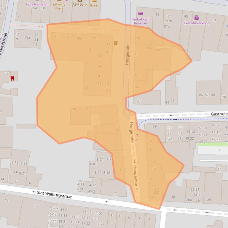 Kaart van postcodegebied 4001BH.