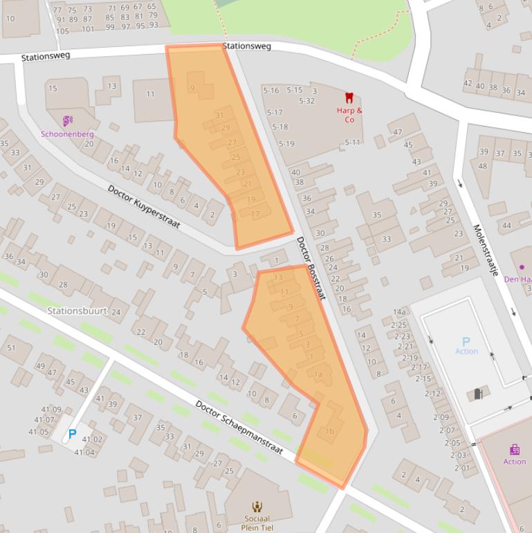 Kaart van postcodegebied 4001CJ.