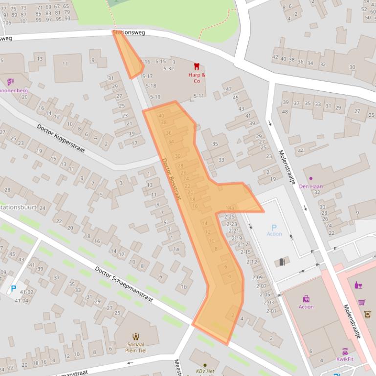 Kaart van postcodegebied 4001CK.