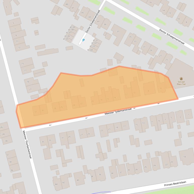 Kaart van postcodegebied 4001CS.
