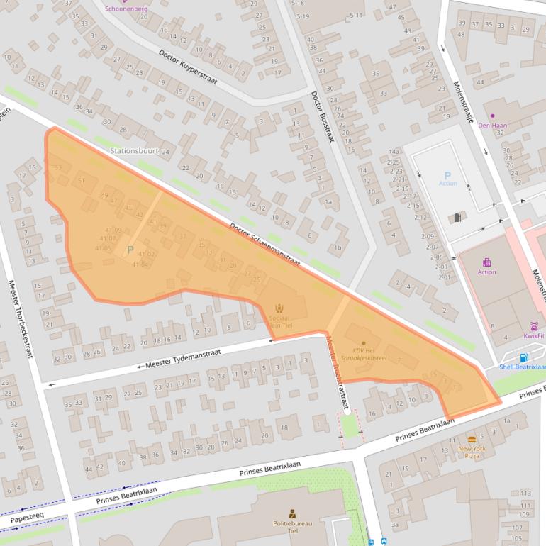 Kaart van postcodegebied 4001CV.