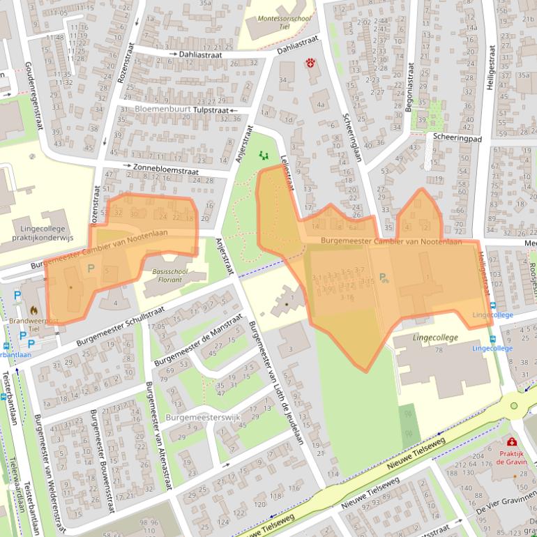 Kaart van postcodegebied 4001DP.