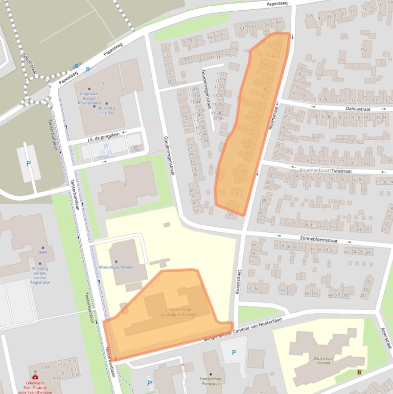 Kaart van postcodegebied 4001DW.