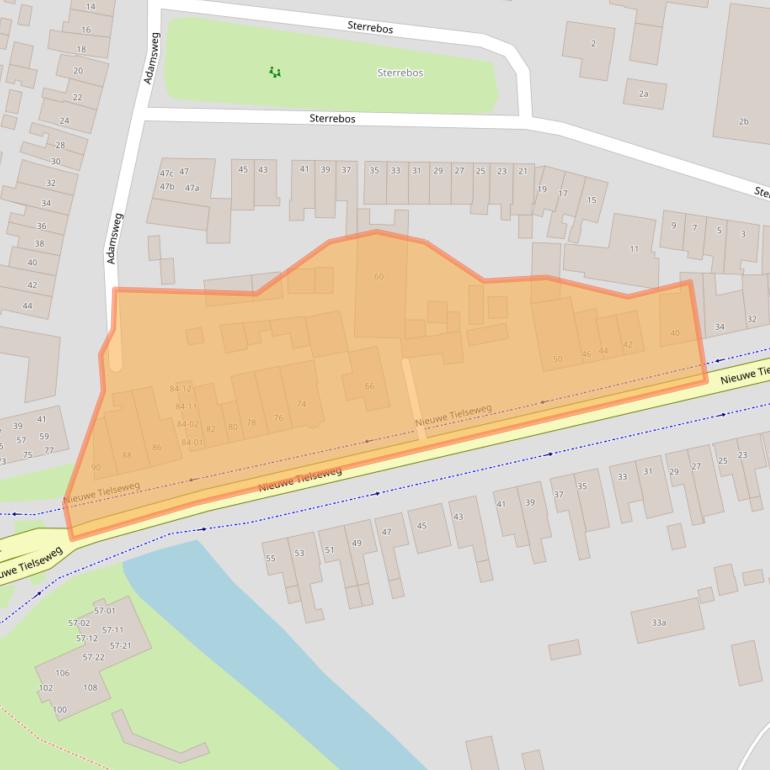 Kaart van postcodegebied 4001JX.