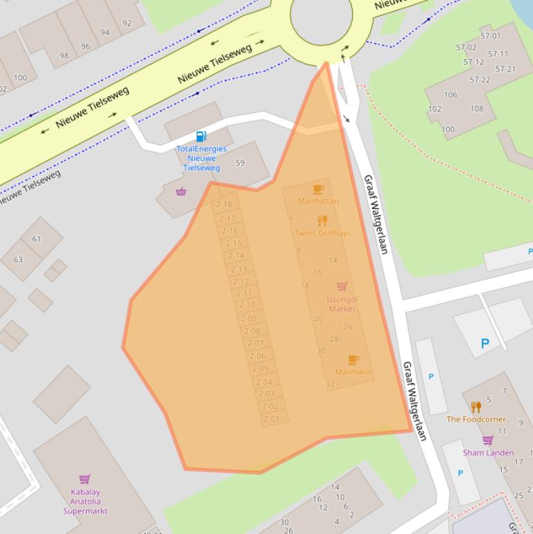 Kaart van postcodegebied 4001KG.